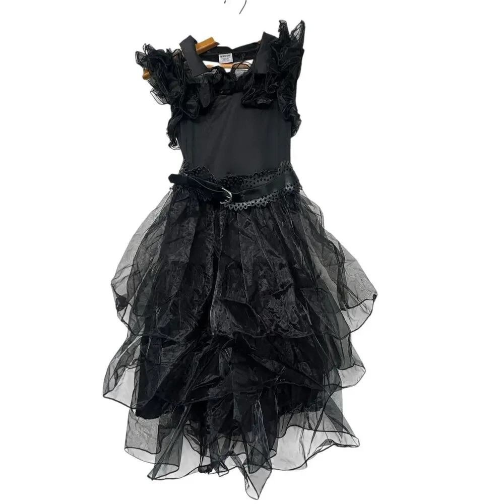 Spirit Halloween Girl’s Wednesday Addams Costume Dress W/ Belt Size Large 12-14 - Picture 6 of 10